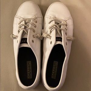 White Sperry Sneakers w/leather laces